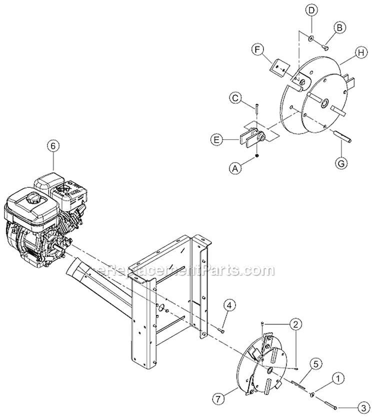 Drive Diagram and Parts List for SC2170 B00001 Bear Cat Chipper Shredder